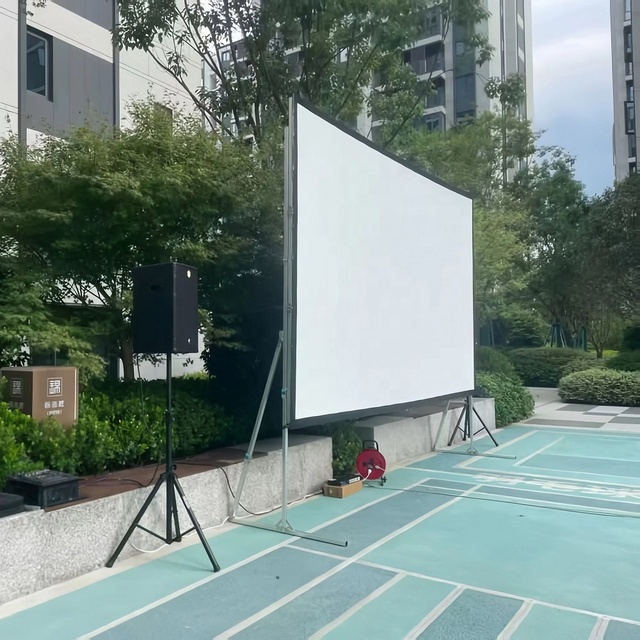 Foldable High Quality 200 Inches Fast Fold Screen Rear and Front Projection Screen with Dress Kits for Outdoor Travel