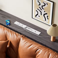 Multiprise encastrable de bureau avec chargeur USB, ports RJ45, options de prises UK/EU, hub d'alimentation pour bureau et domicile