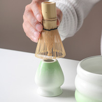 Ensemble exclusif transfrontalier de théière japonaise en céramique pour cérémonie du thé, bol à matcha, fouet à thé sur pied, 100 ensembles en gros