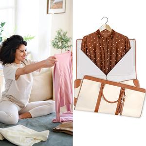 Sac de voyage pliable en <span class=keywords><strong>cuir</strong></span> PU 2 en 1, grand sac de week-end, sac de voyage pour vêtements, sac de sport avec <span class=keywords><strong>pochette</strong></span> pour chaussures pour hommes et femmes - Product Image 4