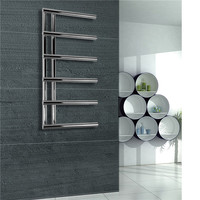 Sèche-serviettes mural chromé moderne avec radiateur chauffant à 8 barres pour salle de bain