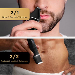 Pelle sicura carica magnetica corpo elettrico toelettatore a sfera lama ceramica Display digitale luce a LED IPX7 impermeabile 600mAh - Product Image 6