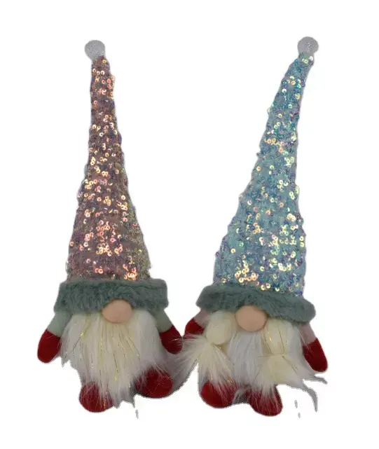 Gnome Christmas with LED Light Decoration Xmas Tree Display on the Table