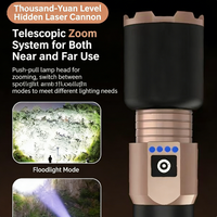 Lampe de poche extérieure à haute luminosité, portable, longue portée, lumière laser blanche, rechargeable, zoomable, torche, projecteur de patrouille