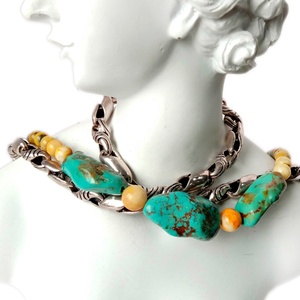 West American-collar turquesa Natural, joyería hecha a mano con turquesa y <span class=keywords><strong>abejorro</strong></span> - Product Image 5