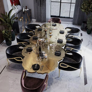 Table de salle à manger résistante aux intempéries pour jardin, patio et terrasse de villa, zones de <span class=keywords><strong>repas</strong></span> en plein air avec structure en teck - Product Image 1