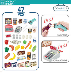 Jeu éducatif de jouet de caissier de semblant de marché superbe de rôle avec le mini chariot - Product Image 4