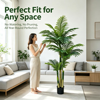 Palmier Areca Artificiel Haut de Gamme 190cm, Arbre Artificiel en Pot pour Décoration de Sol de Bureau de Direction, Salon, Hall d'Hôtel