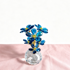 Ornement floral en cristal multicolore avec base en diamant, vente en gros d'usine, gravure personnalisée, figurine de bouquet de fleurs en cristal - Product Image 5