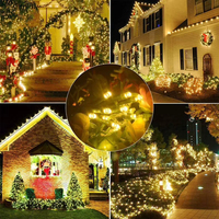 Guirlande Lumineuse de Noël Étanche à 500 LED, 50M, 8 Modes, Fil Vert, Prise Discrète, à Intensité Variable, pour Fêtes de Mariage et Célébrations, à Basse Tension