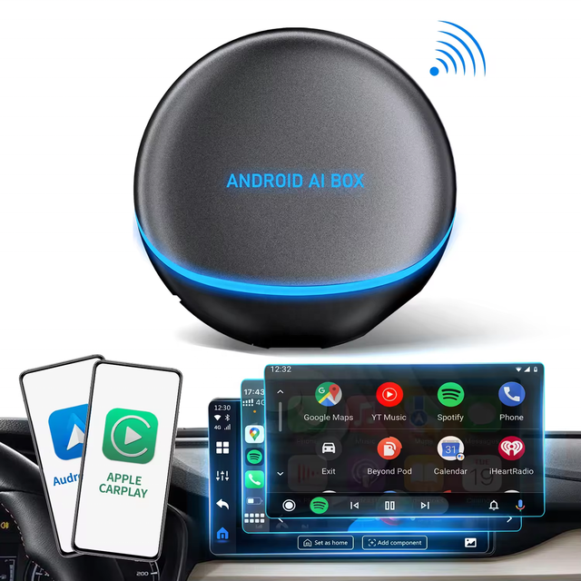 Android 12 Wireless Carplay AI BOX Smartbox New Condition GPS 4G LTE SIM Supported Android Auto Screen
