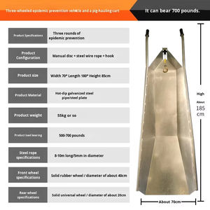 Nuovo Rimorchio a Tre Ruote in Acciaio per Trasporto Suini, Design Rinforzato Manuale per Uso Allevamento - Product Image 3