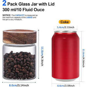 Kitchen Accessories Thread Type Mason <b>Spice</b> <b>Jar</b> Food Grade Borosilicate Glass Storage <b>Jars</b> With Airtight Acacia Wooden Lid - Product Image 4