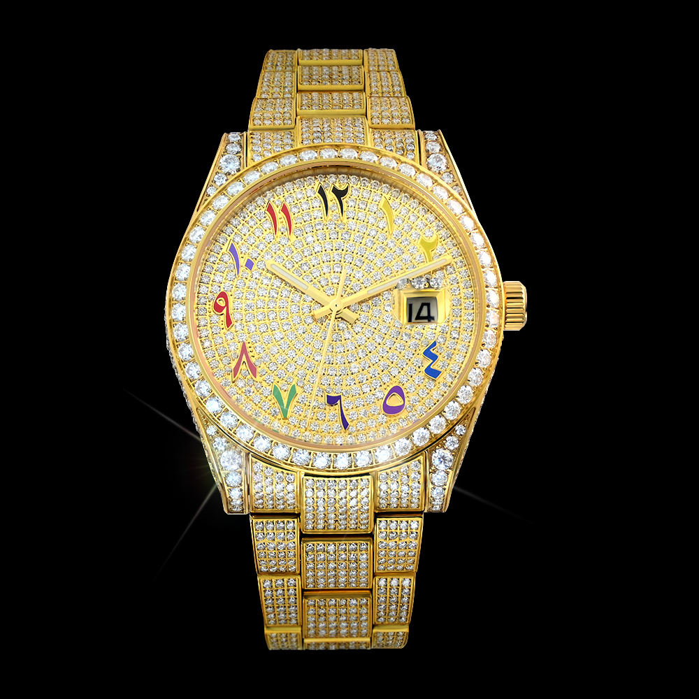 Gold-Colored Arabic numeral dial