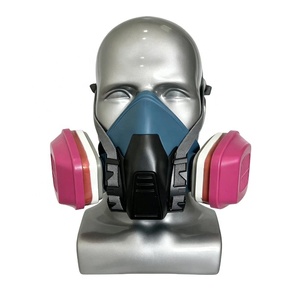 Respirateur à <span class=keywords><strong>peinture</strong></span> CE ABEK, <span class=keywords><strong>masque</strong></span> de sécurité demi-visage réutilisable <span class=keywords><strong>avec</strong></span> filtres à <span class=keywords><strong>cartouche</strong></span> pour revêtement industriel - Product Image 1