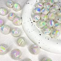 200 pièces/sac acrylique couleur éblouissante plaqué AB couleur unie figue bricolage perlé à la main voiture suspendus accessoires de perles en vrac
