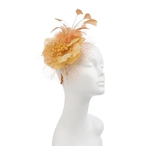 Pabrik langsung grosir warna-warni ikat rambut ikat rambut Hairnet Hairhoops fascinator untuk wanita dengan jepit rambut