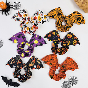 Elastico per capelli con ali di pipistrello di Halloween per donne e ragazze, simpatico e divertente, con stampa zucca e fantasma, per coda di cavallo, per feste e festival - Product Image 5