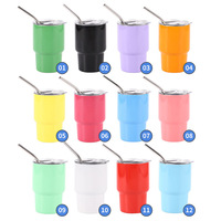 Verres à liqueur en acier inoxydable à sublimation de 6oz au meilleur prix Mini gobelets isolés à double paroi Verre à liqueur avec paille et couvercle