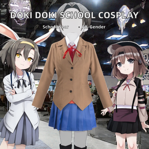 Disfraz de Cosplay de Monika, Sayori, <span class=keywords><strong>Yuri</strong></span> y Natsuki del <span class=keywords><strong>Anime</strong></span> Doki Doki Literature Club, Uniforme Escolar para Mujer, Disfraz de Fantasía - Product Image 2