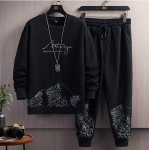 Liu Ming Vente en gros pas cher Nouveau sweat-shirt imprimé décontracté pour hommes, <span class=keywords><strong>jogging</strong></span>, ensembles de pantalons 2 pièces d'automne - Product Image 5