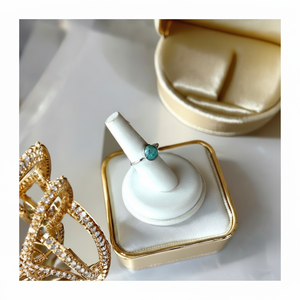 Anillo de gran oferta, joyería de fiesta personalizada, regalo, banda de plata Larimar para mujer, tecnología de Canal Clásico, compromiso OEM disponible - Product Image 1