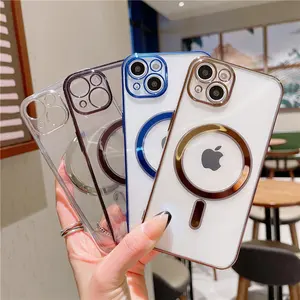 Coque de luxe galvanisée en silicone, étui en tpu pour iphone 13 pro max, trou avec logo, 2022