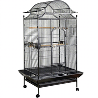 Cage à oiseaux sur roulettes en acier à faible teneur en carbone pour perroquets et mynas, modèle best-seller