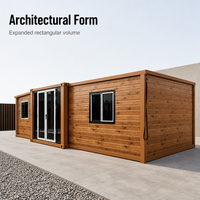 Maison conteneur modulaire préfabriquée extensible à double aile, respirante et moderne, pour logement temporaire polyvalent (Golovejoy)