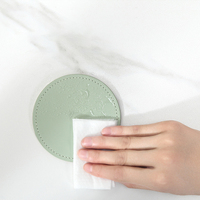 Sous-verres de voiture modernes en similicuir rond avec logo personnalisé, imperméables et écologiques, avec supports en métal doré, pour décoration de bureau