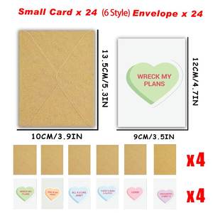 Cartes de la Saint-Valentin en vrac, cartes de vœux pour les fêtes, cartes d'anniversaire, citations amusantes, cartes de vœux sur le thème du cœur avec enveloppes - Product Image 3