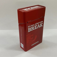 Boîte à cigarettes portable en fer blanc, personnalisée, haut de gamme, rigide, à couvercle rabattable, anti-écrasement, boîte de protection pour cigarettes