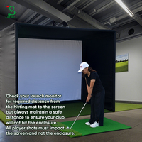 Tente de simulateur de golf facile à installer pour la maison, simulateur de golf d'intérieur 10x9 pieds avec écran d'impact HD