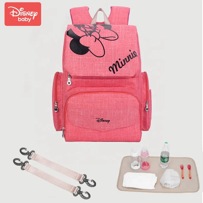 Authentic Disney Factory FAMA Mickey Bottle Insulation Bag Minnie Mummy Diaper Bag Mommy Backpack for Baby