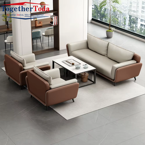 Ensemble de canapés de bureau sectionnels trois places, style moderne, luxueux, élégant, exécutif et minimaliste, pour petits appartements et hôtels - Product Image 6