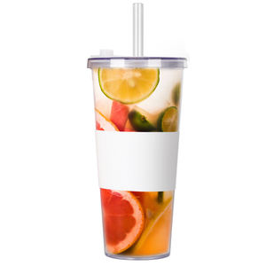 Vente en gros gobelet à thé au lait boba en <span class=keywords><strong>plastique</strong></span> transparent à double paroi personnalisé réutilisable de 24oz avec paille et couvercle - Product Image 3