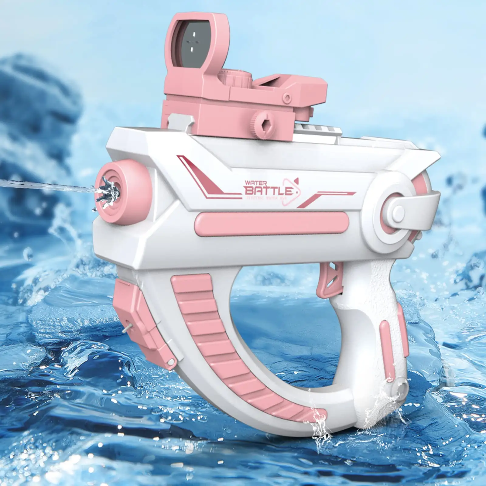 بندقية مياه كهربائية أوتوماتيكية بالكامل صيفية قابلة لإعادة الشحن طويلة المدى باستمرار لإطلاق النار لعبة حفلة فضائية رذاذ للأطفال لعبة صبي هدية