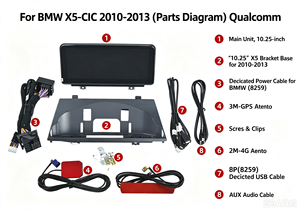 Reproductor multimedia de radio para coche Android con pantalla HD de 10,25 pulgadas y sistema dual para BMW X5 E70 CIC 2010-2013, Carplay inalámbrico - Product Image 3