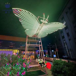 Columpio de mariposa dinámico para exteriores, dispositivo interactivo LED creativo emisor de luz, área escénica, viaje cultural, recorrido nocturno - Product Image 2