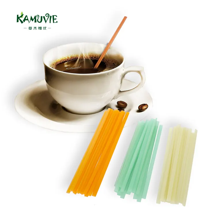 Kamuvie ไม้คนกาแฟ140มม. * 5.5มม.,แท่งกวนน้ำผึ้งกินได้เป็นมิตรกับสิ่งแวดล้อมย่อยสลายได้ตามธรรมชาติ