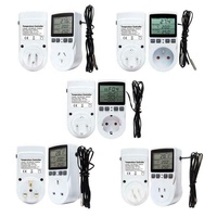 Thermostat régulateur de température CA 110V 220V avec prise UK, minuterie, sonde de capteur, chauffage et refroidissement, 16A, en plastique