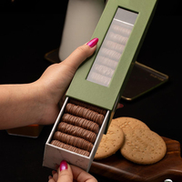 Boîtes en papier de luxe pour desserts, dattes, chocolats, bonbons, gâteaux, cadeaux, avec fenêtre transparente et tiroir rigide coulissant, pour emballage alimentaire et distribution