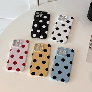 <span class=keywords><strong>Coque</strong></span> <span class=keywords><strong>de</strong></span> <span class=keywords><strong>téléphone</strong></span> portable à pois simple et petite, compatible avec iPhone 17, 16, 15 Pro Max, 13, 14, protection intégrale, vente en gros, durable et économique - Product Image 4