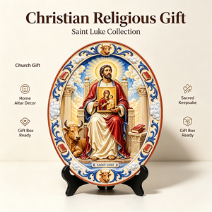 Placa de Resina Personalizada de San Lucas Evangélico, con Relieve 3D, Icono Religioso Católico, Decoración Artística, Venta al Por Mayor - Product Image 6
