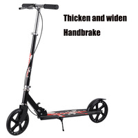 Trottinette électrique pour adulte avec grandes roues, trottinette pliable à deux roues avec frein à main.