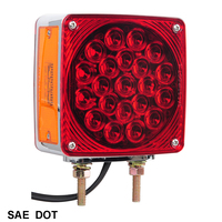Feu de stationnement et de clignotant carré à double face à LED avec marqueur latéral, montage sur piédestal, lampe de marqueur latéral pour remorque et camion, SAE/DOT/FMVSS108