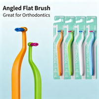 Brosse à dents orthodontique de haute qualité à poils doux et tête fine pour le nettoyage des appareils dentaires, implants et bridges