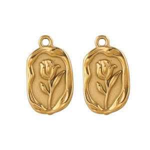 จี้ห้อยคอ สร้อยข้อมือ ชุบทอง 14k 18k ไม่หมอง คงทน ผลิตจากสแตนเลส 316L คุณภาพสูง ดีไซน์หรูหรา พร้อมจี้รูปดอกกุหลาบ สำหรับทำเครื่องประดับ - Product Image 5