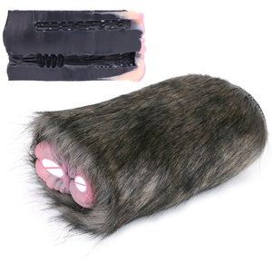 GEEBA Dual Channel Male <b>Masturbator</b> in Fur Fantasy Furry Soft Silicone Sex Toy for Men Realistic Vagina Penis Exerciser - Product Image 4