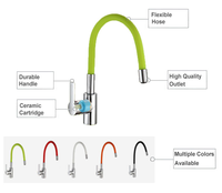 Robinet de cuisine flexible en acier inoxydable chromé, tuyau universel, mitigeur de cuisine chaud et froid Robinets de cuisine montés sur le pont